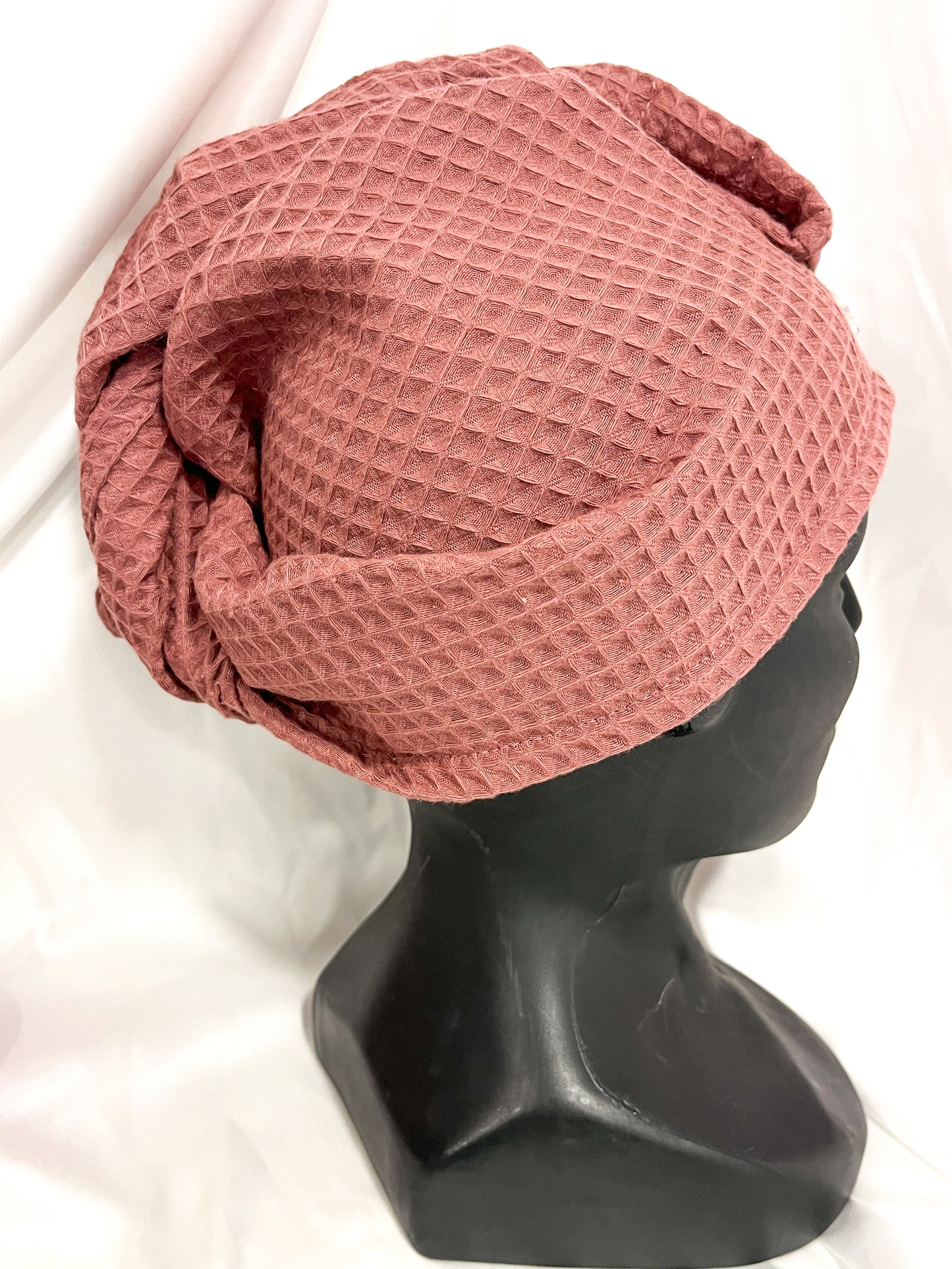 Medvilnės vafliuko plaukų turbanas